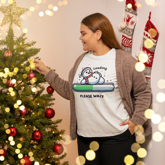 Funny Snowman Loading Progress Bar T-Shirt (Von Creator hochgeladen)