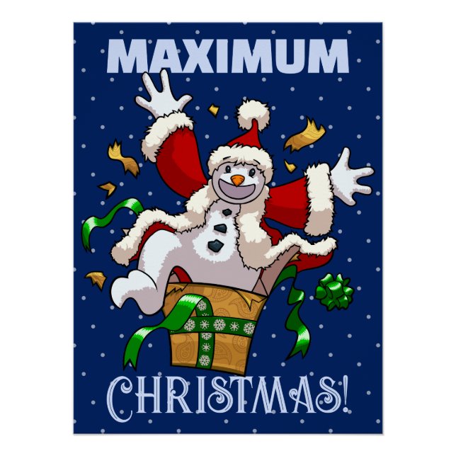 Funny Snowman Maximum Christmas Surprise Cartoon Poster (Vorderseite)