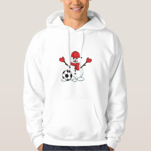 Funny Snowman mit Fußball Hoodie