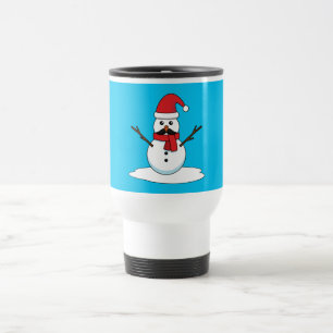Funny Snowman mit Mustache und Carrot Reisebecher