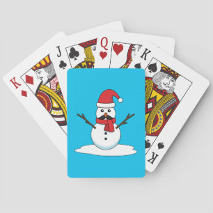 Funny Snowman mit Mustache und Carrot Spielkarten