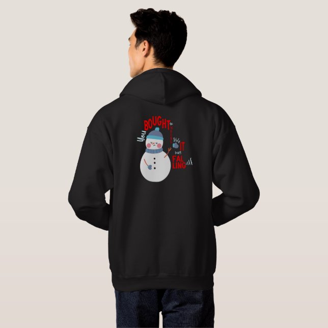 Funny Snowman Mitten Gift Text über Black Hoodie (Schwarz voll)