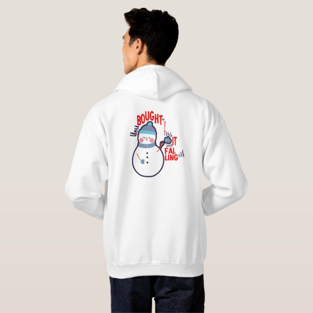 Funny Snowman Mitten Gift Text über White Hoodie (Schwarz voll)
