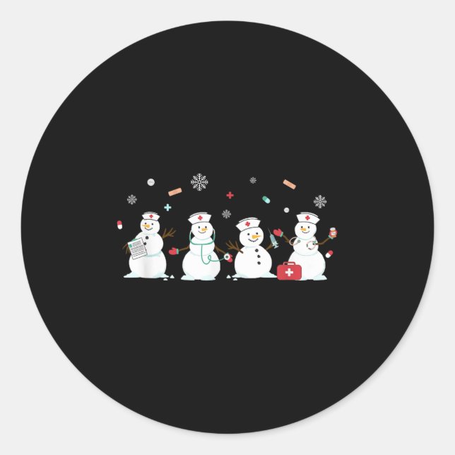 Funny Snowman Nuritis Weihnachtsfeiertag Weihnacht Runder Aufkleber (Vorderseite)