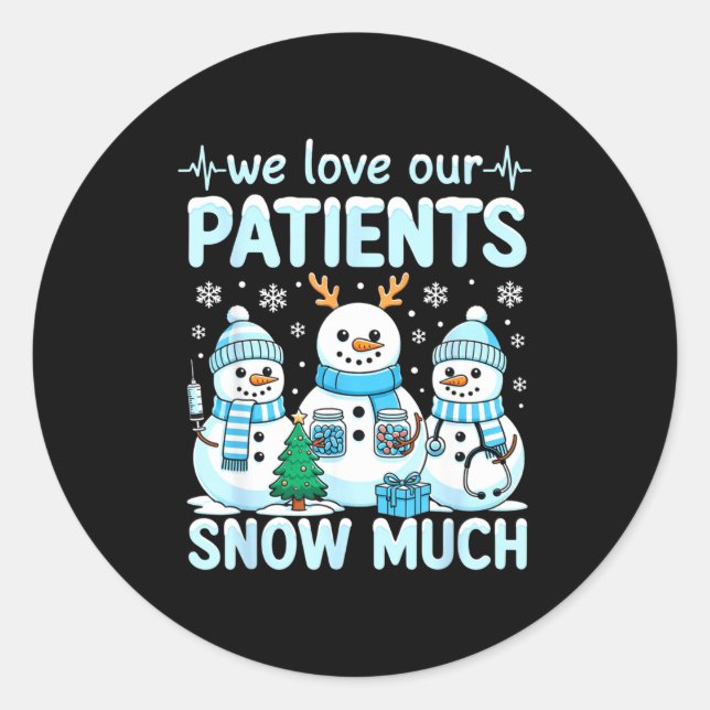 Funny Snowman Nurse Christmas Winter Holiday Healt Runder Aufkleber (Vorderseite)