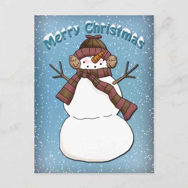 Funny Snowman Postkarte (Vorderseite)