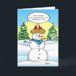 Funny Snowman Red Kardinal Christmas Feiertagskarte<br><div class="desc">Sie suchen Spaß und originelle Weihnachtskarten Ideen? Wie wär's mit lustigen Weihnachtskarten, die in diesem Jahr an Kardinal und Freunde verschickt werden? Diese handgezeichnete Abbildung von Raphaela Wilson zeigt zwei rote Kardinäle, die in einem Nest auf dem Schneemann Frosty sitzen... Das Zitat lautet: "99 Grad morgen? Wer glaubt... der Wettermann...</div>