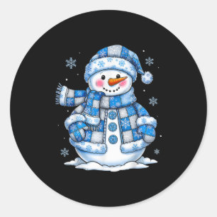 Funny Snowman Snowflake Frohe Weihnachten Weihnach Runder Aufkleber