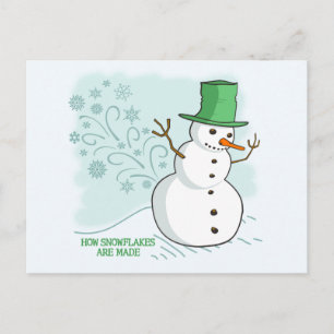 Funny Snowman Snowflakes Postkarte