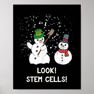 Funny Snowman Weihnachtswissenschaft Xmas Biologie Poster