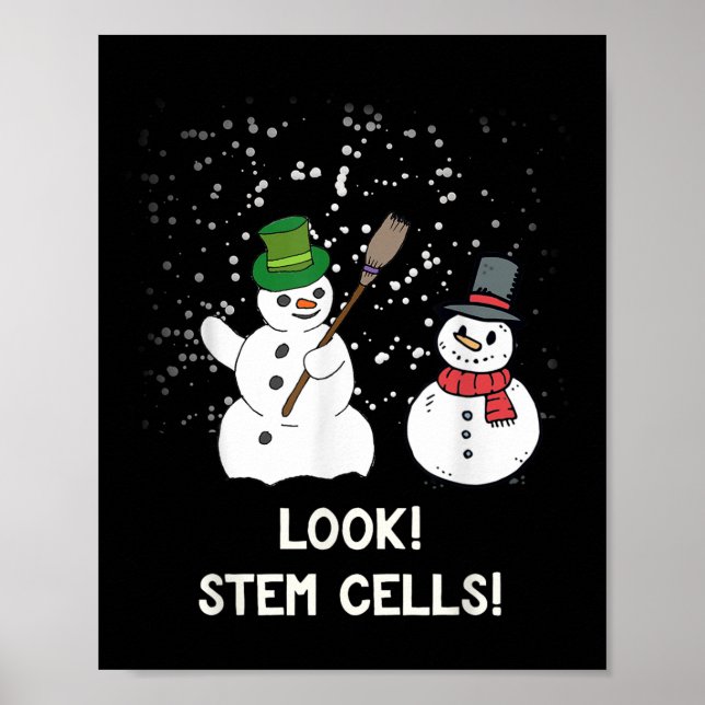 Funny Snowman Weihnachtswissenschaft Xmas Biologie Poster (Vorne)