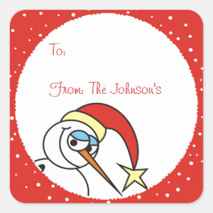 Funny Snowman Xmas Geschenk Tagkleber Quadratischer Aufkleber