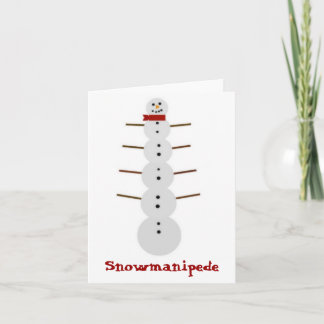 Funny Snowmanipede Notecard Feiertagskarte