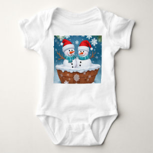 Funny Snowmen Baby Strampler