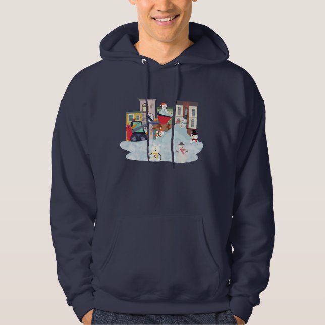 Funny Snowmen gepflügt Hoodie (Vorderseite)