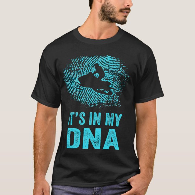 Funny Snowmobile It_s in My DNA Fingerprint T-Shir T-Shirt (Vorderseite)