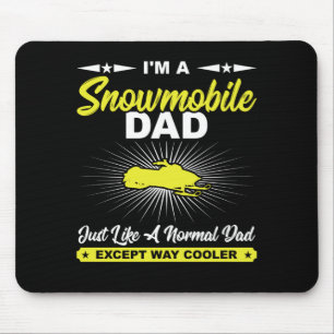 Funny Snowmobile Vater Snowmobile Rider T - Shirt Mousepad