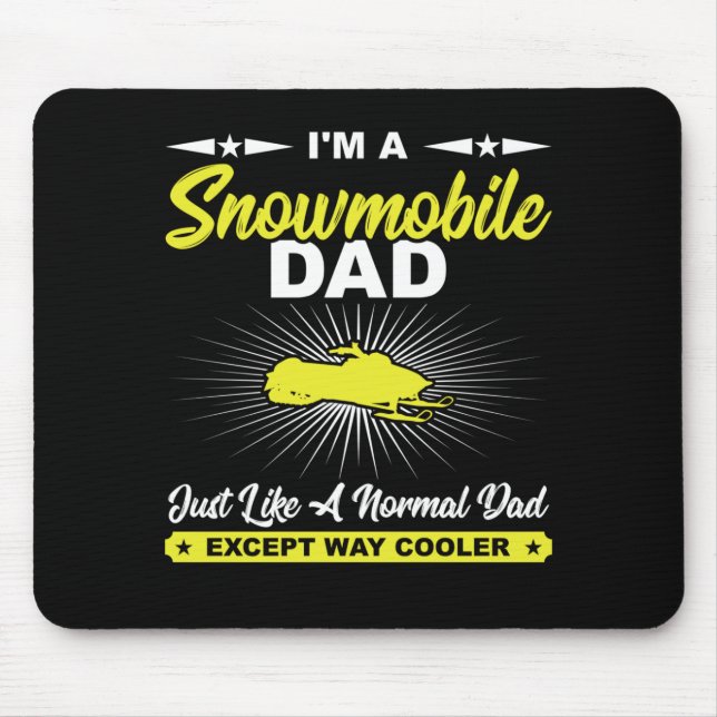 Funny Snowmobile Vater Snowmobile Rider T - Shirt Mousepad (Vorne)