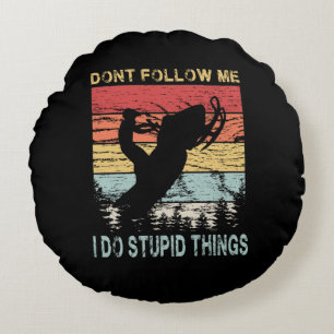 Funny Snowmobiling Rundes Kissen