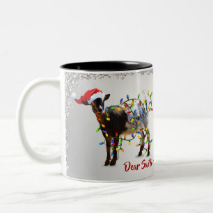 Funny SO Good Christmas Goat Zweifarbige Tasse