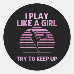 Funny Soccer Art for Girls - Fußball und Fußball - Runder Aufkleber