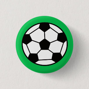 Funny Soccer Ball im grünen Hintergrund Button