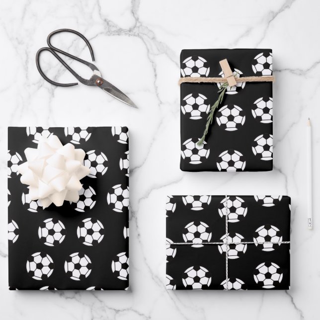 Funny Soccer Ball Pattern Geschenkpapier Set (Vorderseite)