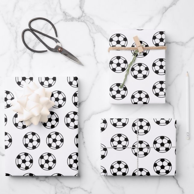 Funny Soccer Ball Pattern Geschenkpapier Set (Vorderseite)