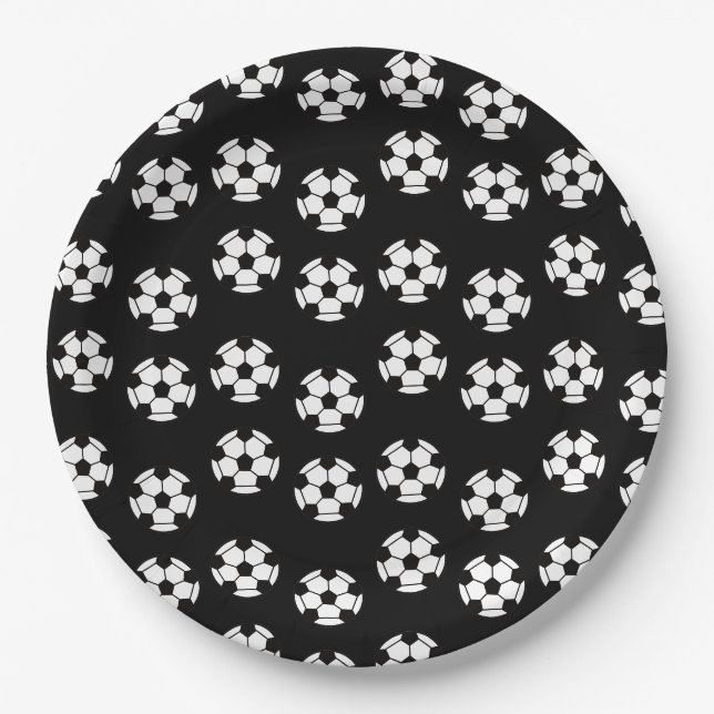 Funny Soccer Ball Pattern Pappteller (Vorderseite)