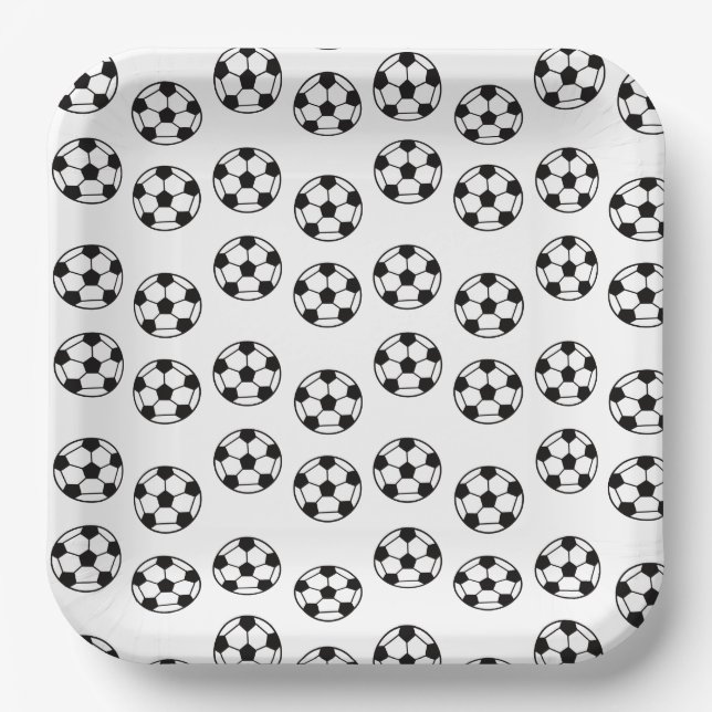 Funny Soccer Ball Pattern Pappteller (Vorderseite)