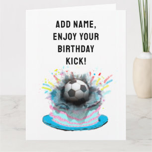 Funny Soccer Birthday Karte
