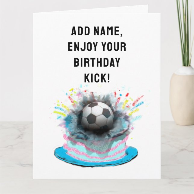 Funny Soccer Birthday Karte (Vorderseite)