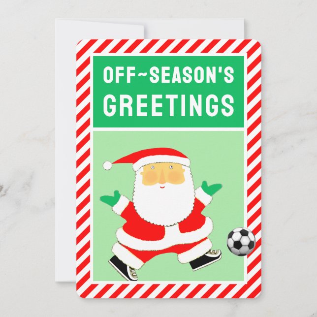 Funny Soccer Christmas Feiertagskarte (Vorderseite)