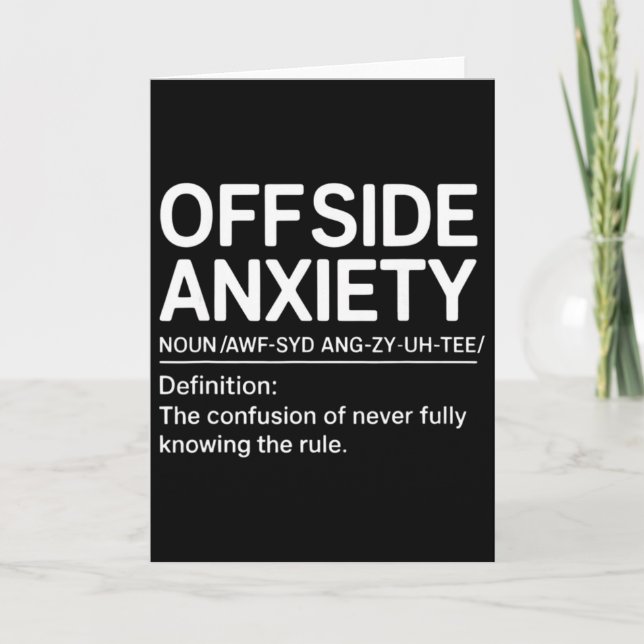 Funny Soccer Definition Soccer Player Coach Offsid Karte (Vorderseite)