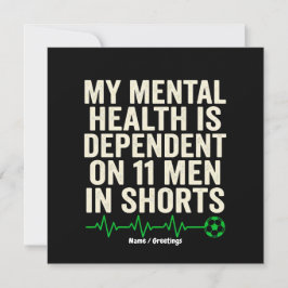 Funny Soccer Fan Mental Health Heartbeat Graphic Einladung