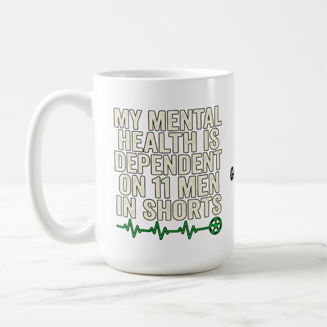 Funny Soccer Fan Mental Health Heartbeat Graphic  Kaffeetasse (Links)
