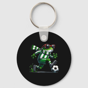 Funny Soccer Frog Animal Graphic Frog Playing Socc Schlüsselanhänger