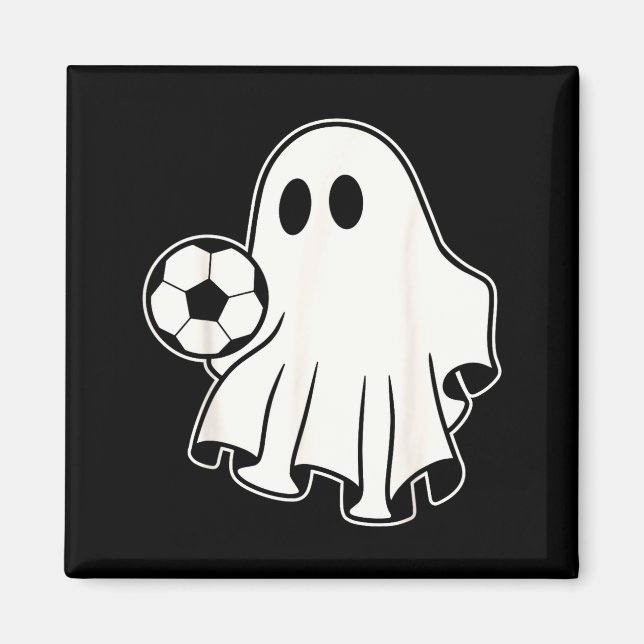 Funny Soccer Ghost Playing Soccer Lovers Halloween Magnet (Vorne)
