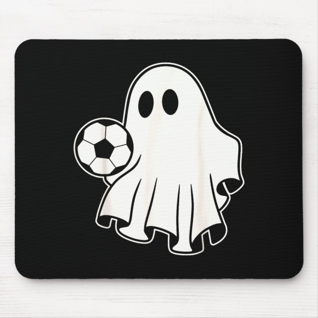 Funny Soccer Ghost Playing Soccer Lovers Halloween Mousepad (Vorne)