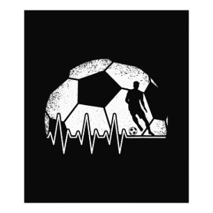 Funny Soccer Heartbeat Soccer Player Fotodruck