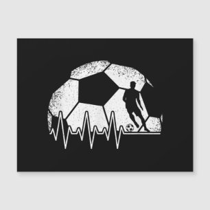 Funny Soccer Heartbeat Soccer Player Magnetkarte