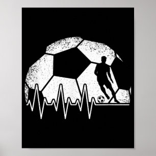 Funny Soccer Heartbeat Soccer Player Poster