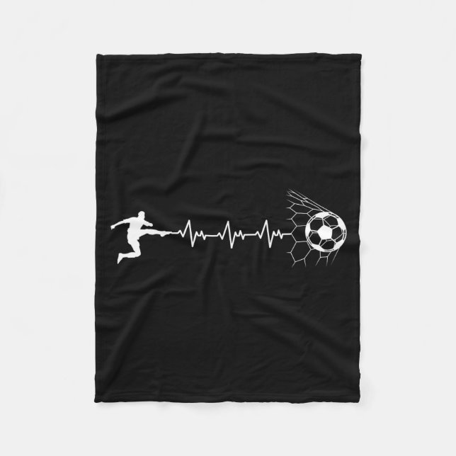 Funny Soccer Player Heart Pulse Graphic Srt Footba Fleecedecke (Vorderseite)