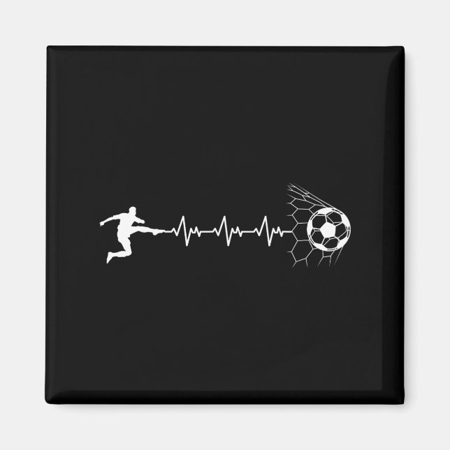 Funny Soccer Player Heart Pulse Graphic Srt Footba Magnet (Vorne)