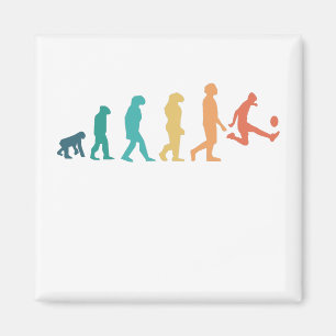 Funny Soccer Player Menschliche Evolution Sportlie Magnet