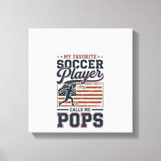Funny Soccer Pops Vintage Engraving Shirt Design_1 Leinwanddruck