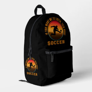 Funny Soccer Sprichwort Vintag Silhouette Player Bedruckter Rucksack