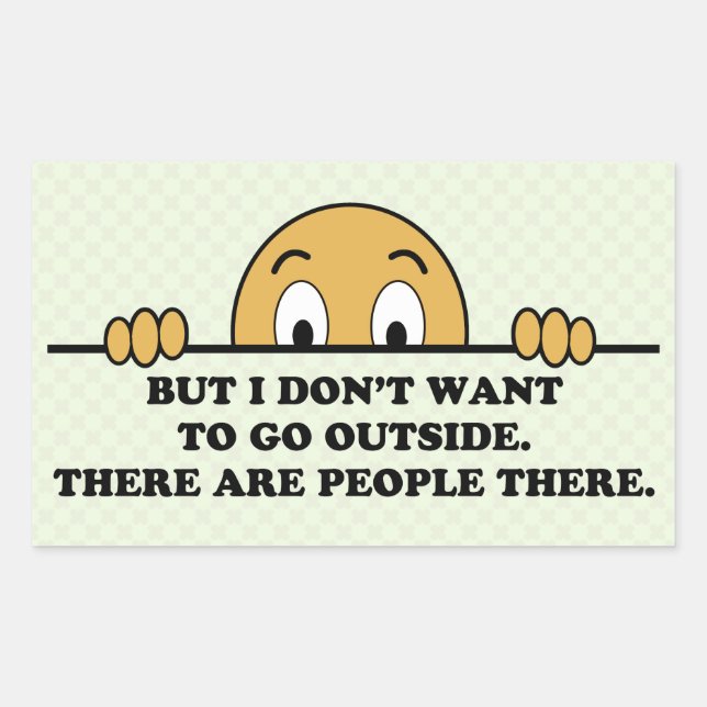 Funny Social Angststörung Coronavirus Rechteckiger Aufkleber (Vorderseite)