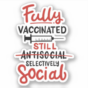 Funny Social Distance Antisocial Vaccated COVID Aufkleber