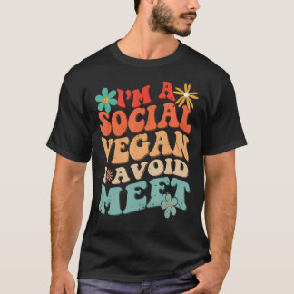 Funny Social Introvert Groovy Antisocial Witty Shy T-Shirt